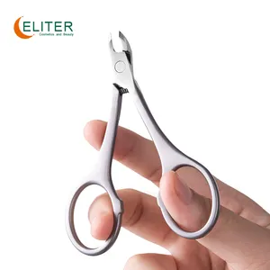 ELITER Manufacturers Beauty Products Scissor Shape Cuticle Nippers Cuticle Nippers Rubber Handle Cuticle Nippers