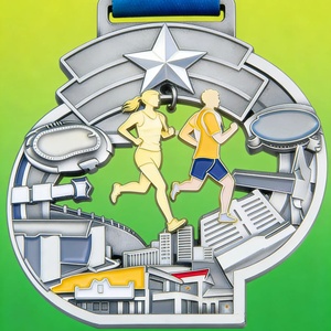 Médaille personnalisée sur le thème de l'amour pour la Saint-Valentin, événement sportif, compétition de couple, design romantique, antique/moderne, haute qualité - Product Image 2