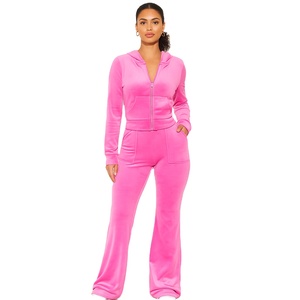 Custom Ladies Plus Size 2-Piece Embroidered Velvet <strong>Tracksuit</strong> Autumn Casual Formal Set with Breathable <strong>Women</strong> <strong>Velour</strong> <strong>Tracksuit</strong> - Product Image 1