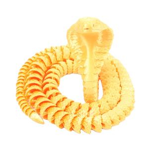 Serpente Stampato in 3D da 24 Pollici in PLA, Giocattolo Antistress Flessibile Giallo/Colorato per Decorazione Scrivania Casa e Ufficio - Product Image 1