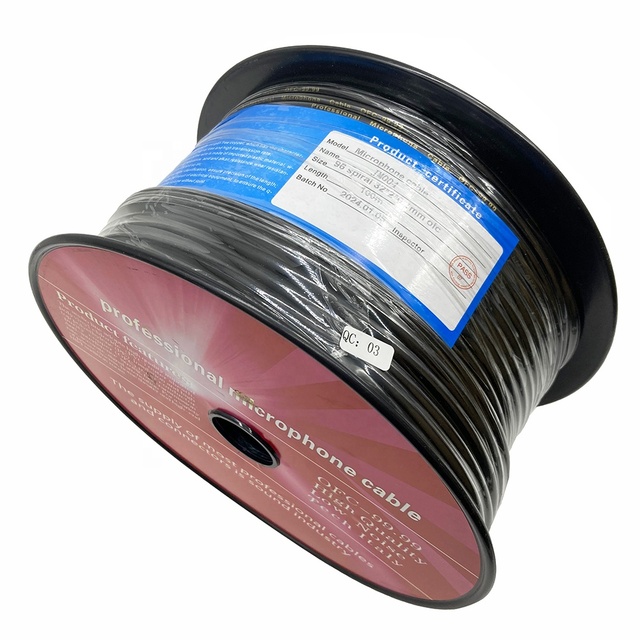 Professional Flexible Low Noise OFC Copper 2 Core AWG24 Shielded 0.25 Mm2 Wire 100m Roll Bulk Microphone Cable