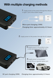Batterie externe Volpower P65 DC & USB-C 20100mAh, chargeur portable multi-ports pour ordinateur portable, extérieur, sortie DC 12V-24V - Product Image 6