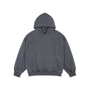 Sweat-shirt à capuche KingSen en molleton épais, coton et polyester, délavé, coupe ample et décontractée pour homme - Product Image 6