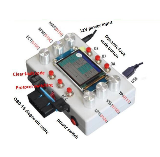 Car OBDII 16PIN OBDEMOTO 6009 ECU Simulation Tool