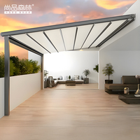 Auvent pliable électriquement terrasse Villa cour parasol aluminium abri de pluie télécommande automatique télescopique