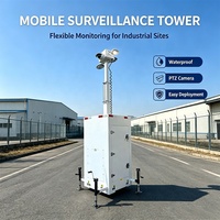 Tour de surveillance mobile 6m avec mât manuel et caméra PTZ