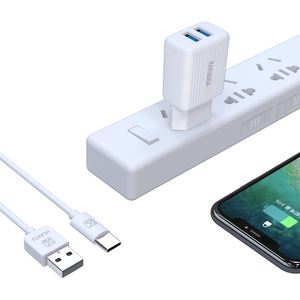Chargeur USB double port Kakusiga 2.4A avec câble Type-C de 1m pour la charge rapide des appareils - Product Image 2