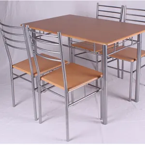 Dining room furniture wood dining table sets with steel frame supplier