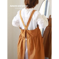 100% coton biologique personnalisé robuste cuisson cuisson cuisson imprimé toile dos croisé femmes tablier de cuisine avec deux poches