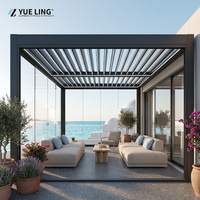 Pergola de jardin extérieure en aluminium à toit à lamelles, personnalisée pour les constructeurs et entrepreneurs du secteur commercial, pergola de cour