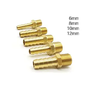 Brass Joint connector 1/8 1/4 1/2 3/8 BSP Male Thread 6mm to 12mm OD Hose Barb Tail