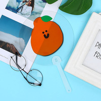 Kipas Tangan Plastik Bulat Sublimasi Custom untuk Pernikahan, Kipas Tangan PVC Transparan, Kipas PP untuk Promosi dan Hadiah