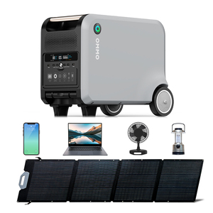 Kit solaire portable pliable OMMO OM-PV200Z haute efficacité 200W tout noir avec panneaux ETFE laminés, 23,4% d'efficacité pour l'alimentation extérieure - Product Image 2