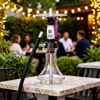 Ensemble de chicha tactique en acier inoxydable, style arabe, avec 1 tuyau et accessoires