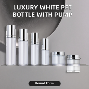 Envase de Lujo para Crema de Ojos, PET Blanco Vacío, con Bomba Pulverizadora Plateada, 30g 50g 30ml 50ml 100ml, Frasco Cosmético - Product Image 2