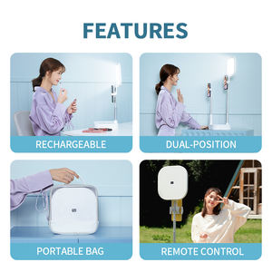 Anillo de luz Led para Selfie todo en uno V8 <span class=keywords><strong>2022</strong></span>, rotación de 360 grados, portátil, con espejo, soporte plegable para teléfono - Product Image 6