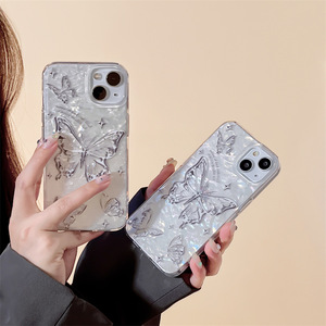 Funda Protectora de Doble Capa con Diseño de Concha y Mariposa Estilo Japonés Coreano para iPhone 16 Pro Max, 15, 14, 13, para Mujer - Product Image 3