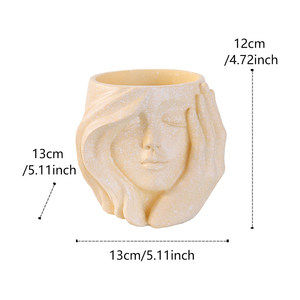 <span class=keywords><strong>Pot</strong></span> de fleurs <span class=keywords><strong>en</strong></span> résine <span class=keywords><strong>en</strong></span> forme de tête de femme artistique nordique, pour plantes succulentes, décoration de jardin intérieur et extérieur - Product Image 2