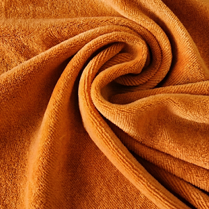 Premium 240gsm 40% Modal 40% Cotton Knitted Velour Fabric for Textile Wholesale Garment Making - orange color OEM SERVICE - Product Image 2