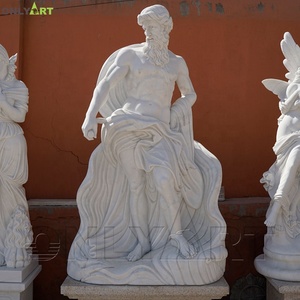 Estatua de dios del mar, escultura de mármol blanco de Poseidón para decoración de jardín al aire libre griego famoso, en venta - Product Image 3