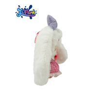 Tourner les yeux lapin vinyle visage peluches porte-clés personnalisé Mini boîte aveugle en peluche jouet Flexible bras jambe porte-clés en peluche pour sac pendentif