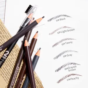 Crayon à sourcils pelable 5 couleurs, meilleure vente, crayon de maquillage imperméable et facile à porter, 12 pièces dans une seule boîte