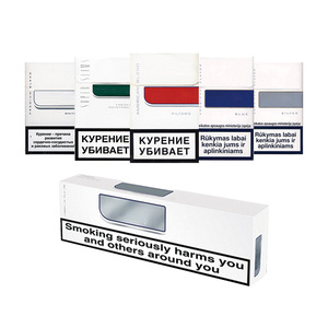 Dùng Một Lần Gói Cigarros Bán Buôn Các Tông Giấy Carton Rỗng Bao Bì Sang Trọng Trống Tùy Chỉnh Vàng Thuốc Lá Màu Đỏ Hộp - Product Image 1