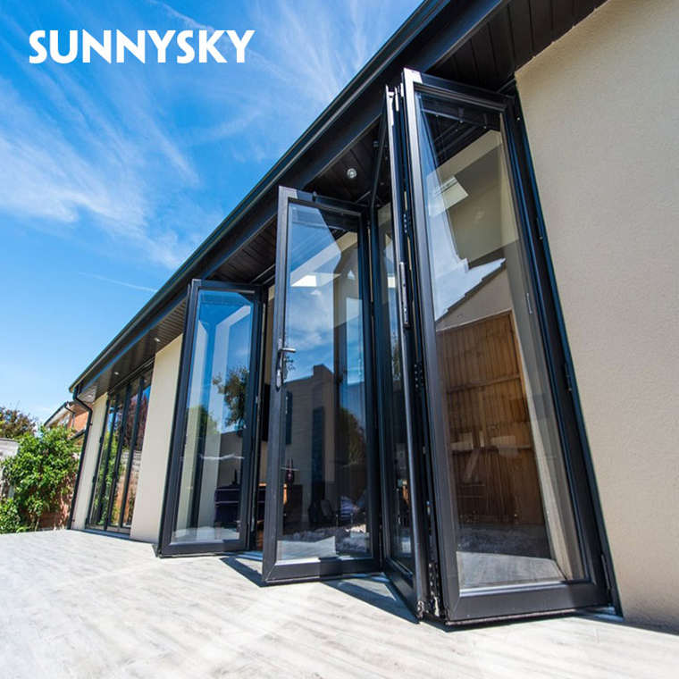 american exterior accordion folding glass door with screen