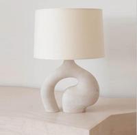 Lampe de table moderne en céramique texturée blanche pour chambre à coucher, chevet, salon, éclairage décoratif pour la maison