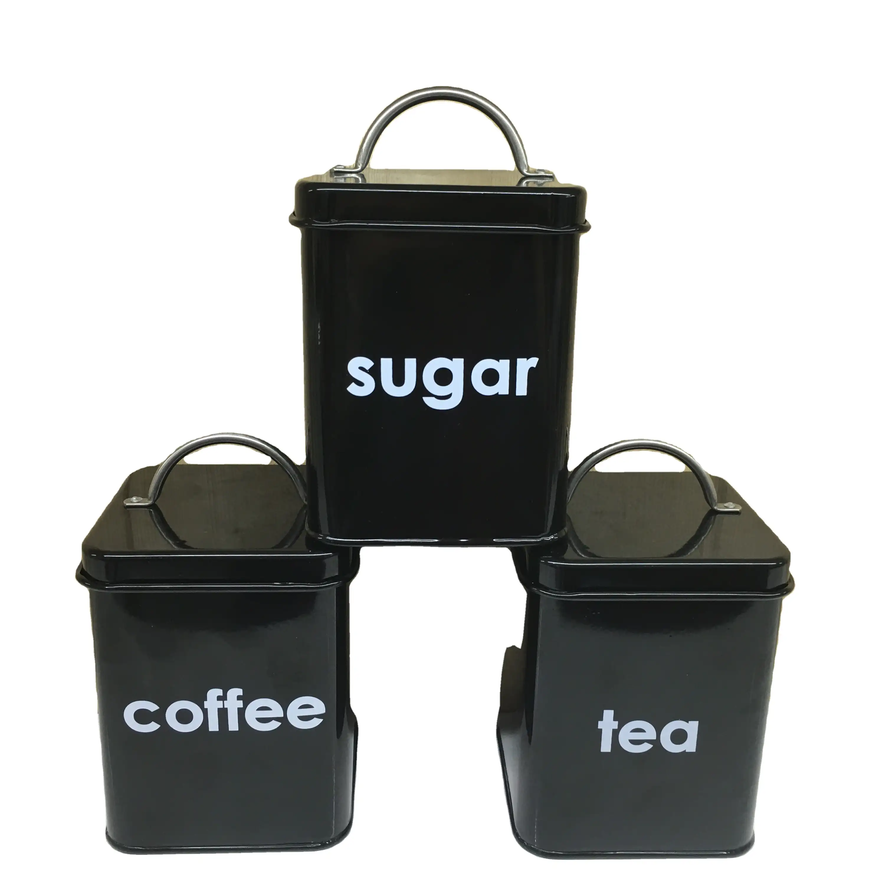 Canister Set Stainless Steel Jar Tea Coffee Sugar Canister Jars