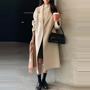 Manteaux en laine simples pour femmes, vestes <span class=keywords><strong>d</strong></span>écontractées unies, blazers longs <span class=keywords><strong>d</strong></span>'hiver pour femmes, vestes <span class=keywords><strong>d</strong></span>'extérieur - Product Image 2