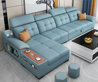 Modernes 3-Sitzer Queen L-förmiges Modulares Stoffsofa-Bett mit Verstellbarer Rückenlehne und Stauraum Multifunktionales Wohnzimmermöbel