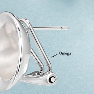 Koreaanse stijl 925 zilveren naald-opaal oorringen voor dames, schelp- en eenvoudig clipdesign - Product Image 3