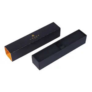Formato su misura rettangolo scatola nera Pen Watch e gioielli Packaging scatole di cassetti riciclabili per il momento
