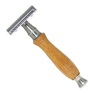 Rasoir de sécurité écologique durable avec manche en bois, lames en acier inoxydable, outil de rasage réutilisable à double tranchant pour le visage et le corps, hommes et femmes - Product Image 2