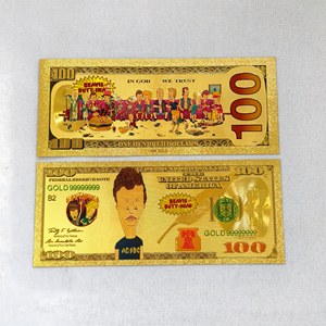 Billet de banque en feuille d'or <span class=keywords><strong>Beavis</strong></span> and Butt-Head, objet de collection, cadeau pour les fans - Product Image 4