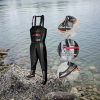 TOPIND Pantalon de pêche renforcé amélioré de conception populaire PVC Wader de pêche imperméable à l'eau