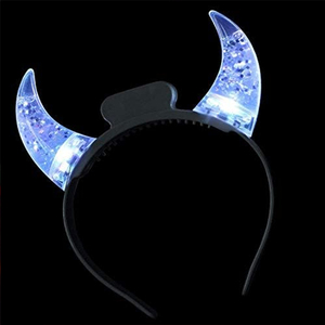 Fascia per Capelli con Corna del Diavolo Lampeggianti LED, Accessorio per Feste di Halloween e Capodanno 2023, Elastici per Capelli 3D in Acrilico a Forma di Coniglio Pasquale - Product Image 1