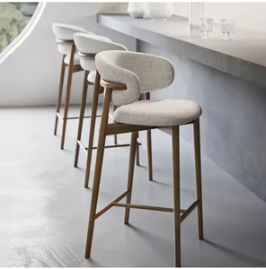 Silla Moderna de Diseño Nórdico de Lujo, con Respaldo Alto, Tapizada en Tela Blanca, para Bar, Hogar, Salón, Comedor y Sala de Estar - Product Image 2