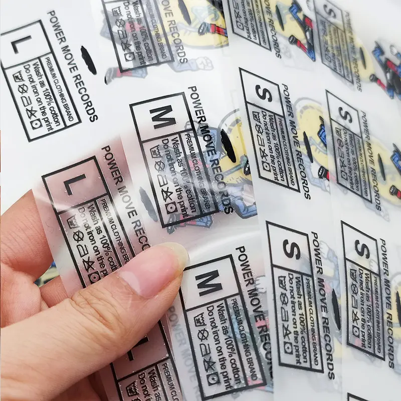 Heat Transfer Labels Custom Neck Size Tag Iron On Labels For Clothing