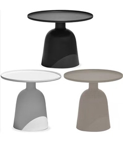 Mesa Auxiliar Redonda Multicolor con Base de <span class=keywords><strong>Campana</strong></span>, Mesa de Patio con Estructura Metálica para Jardín o Cafetería - Product Image 1