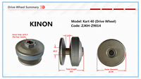 Ensemble d'embrayage primaire pour karting 40 KINON Z9014, poulie active OD136mm, alésage 25.5mm, clavette plate 6mm, pièces de rechange pour moteur de kart