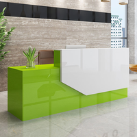 Bureau d'accueil moderne de luxe personnalisable avec logo, en MDF et pierre rose artificielle, pour bureau, supermarché, hall d'entrée, salon, boutique