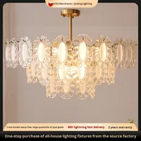Lustre en cristal de luxe français petit Design simple moderne lampes suspendues romantiques chaudes pour salon chambre Internet célébrité