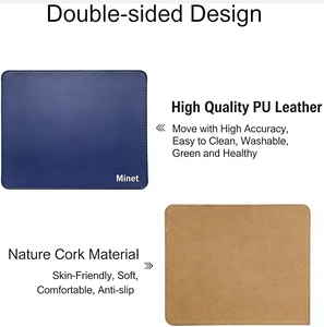 Maßgefertigtes PU-Leder Doppelseitiges Mauspad Leder-Mausmatte Wasserdichtes Leder-Mauspad - Product Image 6