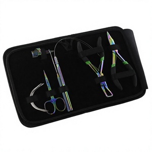 El kit de herramientas de extensión de cabello profesional Incluye alicates removedores de cuentas de microeslabones, también herramienta de gancho de tracción y dedo de separación - Product Image 1