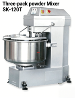 Mélangeur de poudre électrique à trois fonctions SK-120T, usage industriel, grande capacité, haute efficacité, acier inoxydable, 380V, pour pétrir la pâte et la préparation de produits de boulangerie