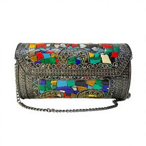 Bolso de Mano Artesanal de Metal con Mosaico, Diseño de Moda Popular, Colorido y Elegante - Product Image 3
