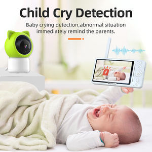 Moniteur bébé 1080P avec écran LCD 5 pouces caméra intérieure sans fil berceuse détection de sommeil et de pleurs température et alarme d'alimentation - Product Image 2