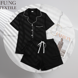 FUNG 6058 Set <span class=keywords><strong>Pigiama</strong></span> da Donna in Modal, Consegna Rapida da Magazzino USA, Abbigliamento da Notte <span class=keywords><strong>con</strong></span> <span class=keywords><strong>Bottoni</strong></span> a Maniche Corte, Completo Loungewear 2 Pezzi <span class=keywords><strong>con</strong></span> Pantaloncini - Product Image 1